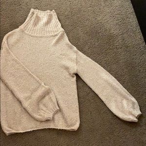 Peach/salmon pink lush thin shimmer sweater